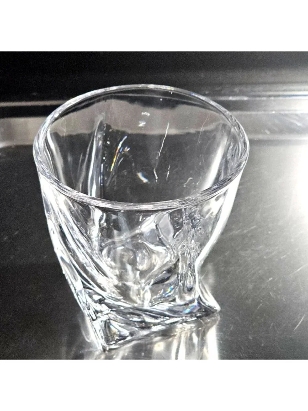 Mikasa Motion Crystal Double Old Fashioned Whiskey Rocks Glass Vintage 3.75